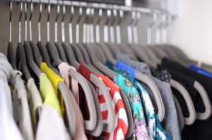 Organized hanging clothes