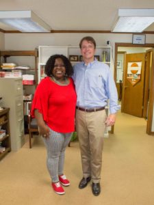 Homeowner Sonya Fears with Athens Habitat executive director Spencer Frye