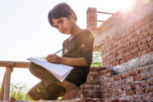 Boy doing homework