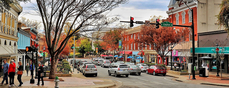 Downtown Athens, GA in autumn