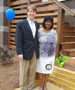 Executive Director Spencer Frye at house dedication