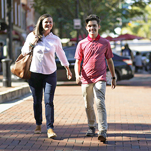 April Farlow and Damien Godfrey of Lydia's Place walking in Athens, GA