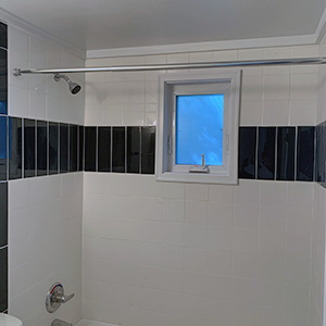 Subway tile in Lydia's Homeplace unit bathroom