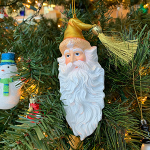 Ceramic Santa ornament