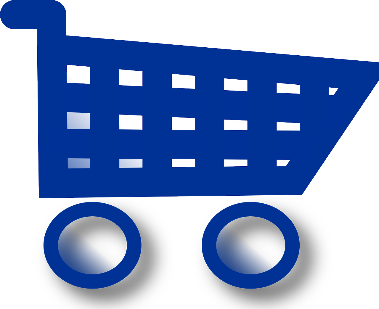Cartoon of a blue shopping cart