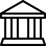 Icon depicting the facade of a public building with columns