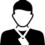 Icon of a person with an ID tag around their neck