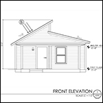 Elevation drawing of a house with solar panels